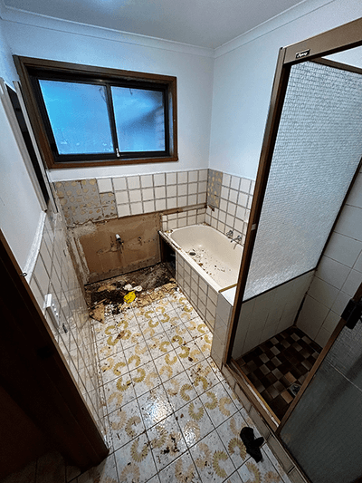 Bathroom renovation during