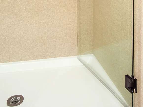 Repaired shower base looking brand new