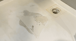 Shower cracks filled and sanded